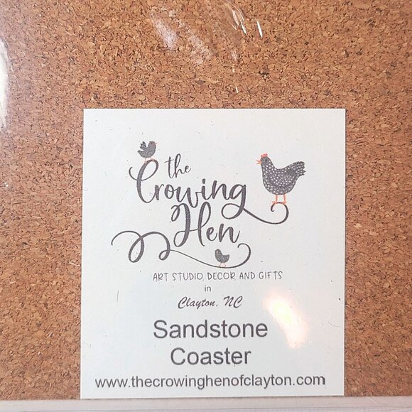 “Love Never Fails” Sandstone Coaster – 4.25” | Scott Heil of the Crowing Hen - Picture 2 of 3